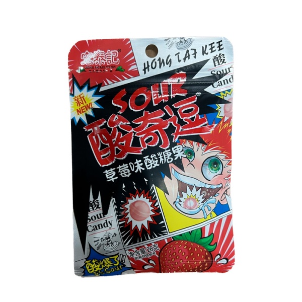 Konfety Hong Tai Kee Foods Cuper kislye klubnika 26g