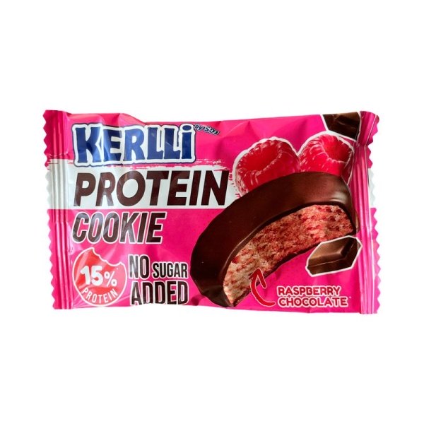 Pechene proteinovoe Kerlli s malinoy bez dobavleniya sakhara 45g