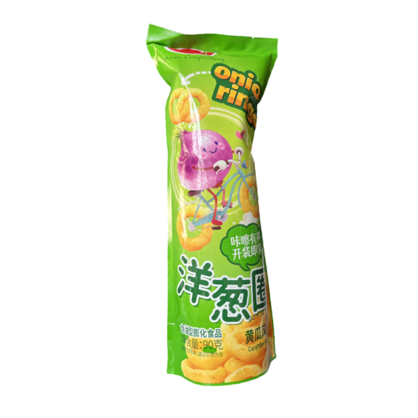 Chipsy Shuyangyang Lukovye koltsa so vkusom ogurtsa 90g