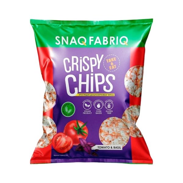 Chipsy Snaq Fabriq tselnozernovye tomat i bazilik 50g