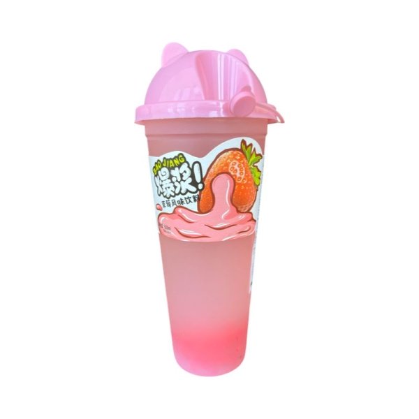 Napitok Guotingxingyu Bao Jiang Bubble Tea s zheleynymi sharikami so vkusom klubniki 620ml