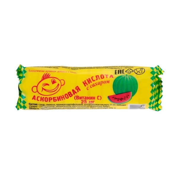 Askorbinovaya kislota s sakharom s vitaminom S arbuz