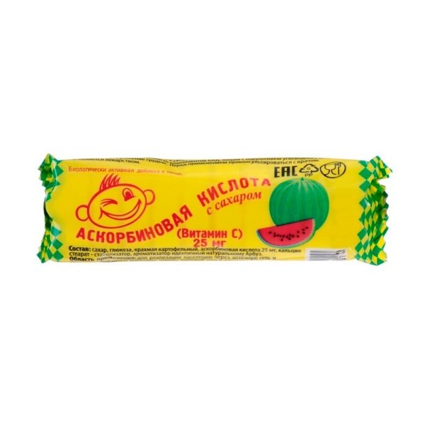 Askorbinovaya kislota s sakharom s vitaminom S arbuz