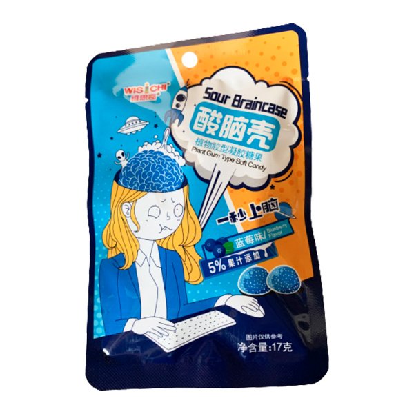 Konfety zheleynye Wischi Kislye mozgi chernika 17g