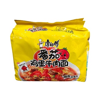 Лапша Master Kong со вкусом говядины и томатов с яйцом м/у 115г 5шт