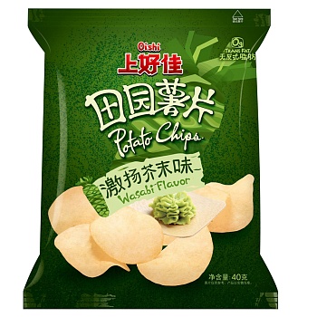 Чипсы Oishi Potato Chips Wasabi со вкусом васаби 40г