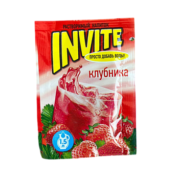 Напиток растворимый Invite клубника 9г