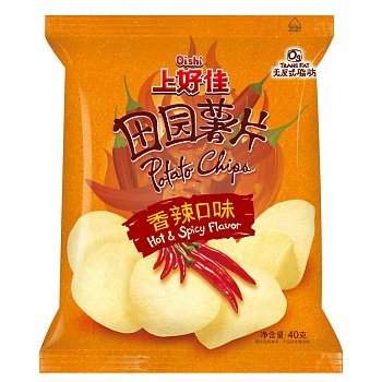 Чипсы Oishi Potato Chips Hot&Spicy острые 40г