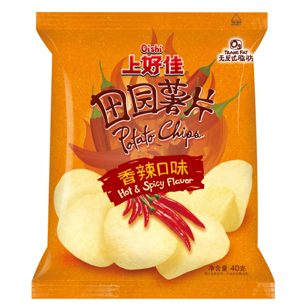 Chipsy Oishi Potato Chips Hot&Spicy ostrye 40g