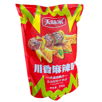 Чипсы Tianweijia со вкусом барбекю и сычуаньского соуса 270г