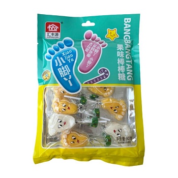 Мармеладные конфеты Huifengyuan пяточки на палочке 80г