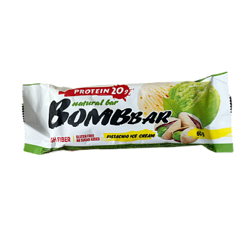 Батончик Bombbar со вкусом Фисташковый пломбир 60г