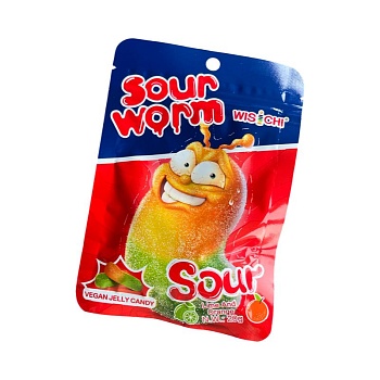 Мармелад жевательный WISICHI Кислый червячок со вкусом апельсина и лайма 20г