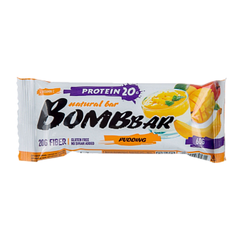 Батончик Bombbar со вкусом Манго - бананового пудинга 60г