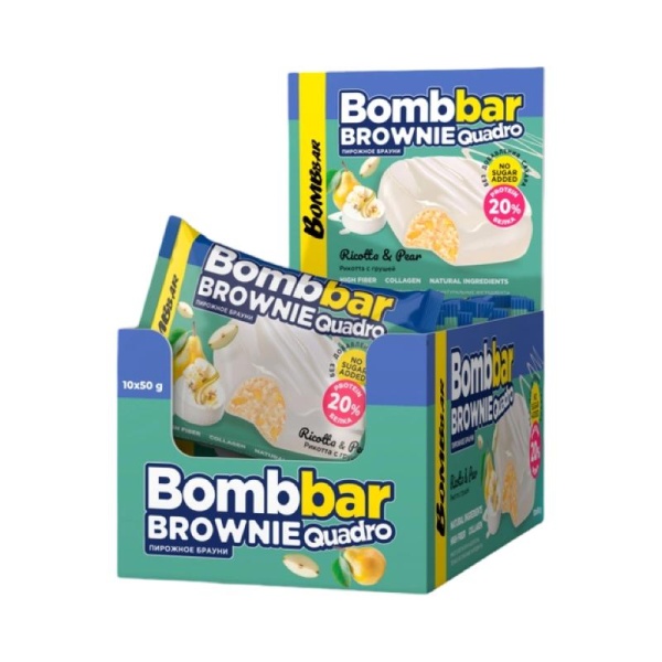 Pechene Bombbar Brauni rikotta s grushey 50g_2