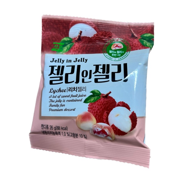 Marmelad Seoju Jelly in Jelly Lychee s zhidkim tsentrom so vkusom lichi 26g