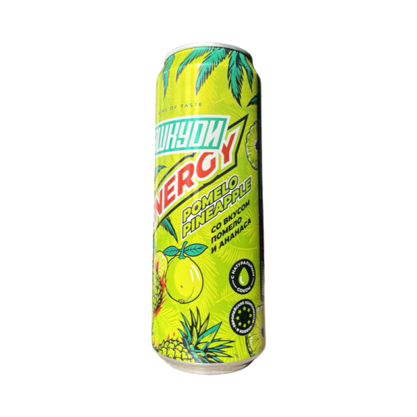 Napitok energeticheskiy HQD Energy b/a gazirovannyy so vkusom pomelo i ananasa 0,45l