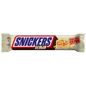 Шоколадный батончик Snickers белый 81г