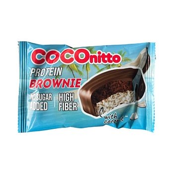 Печенье Coconitto Brownie протеиновое с кокосом без сахара 50г