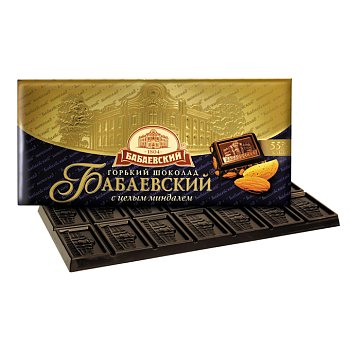 Шоколад Бабаевский Горький с миндалем 200г