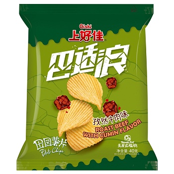 Чипсы Oishi Roast Beef со вкусом говядины и тмина 40г