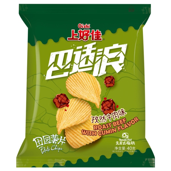 Chipsy Oishi Roast Beef so vkusom govyadiny i tmina 40g