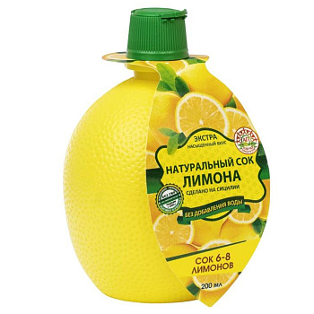 Натуральный Сок Лимона Азбука продуктов 200мл