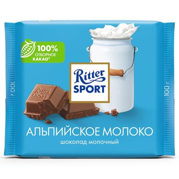 Shokolad Ritter Sport Alpiyskoe moloko 100g