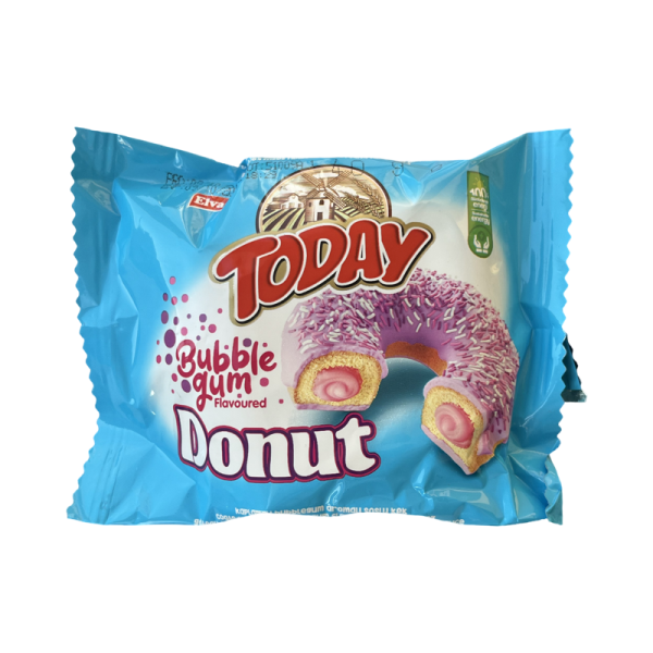 Keks Today Donut v glazuri s nachinkoy Bubble Gum 40g