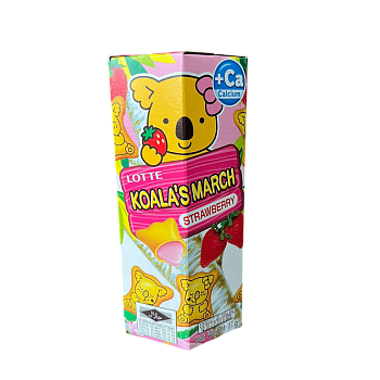 Печенье Lotte Коала Марш с шоколадом вкус клубники 37г