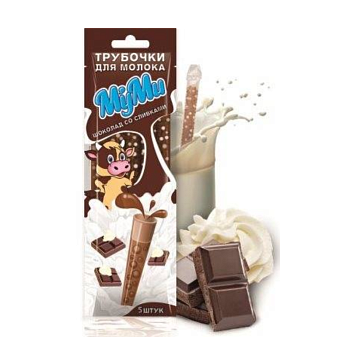 Трубочки для молока Муми со вкусом шоколада 38г