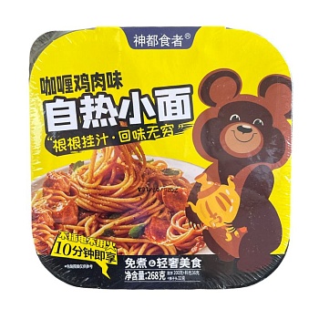 Лапша Leiqia самонагреващаяся со вкусом курицы в соусе карри 268г