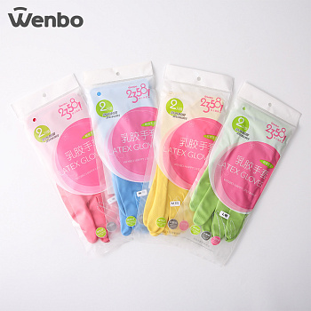 Перчатки Wenbo резиновые хозяйственные 0255