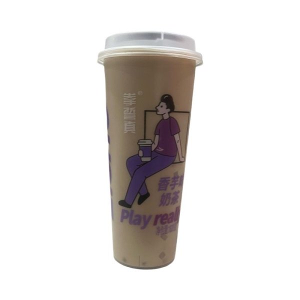 Chay Quanzhezhen molochnyy s topiokoy so vkusom taro 620ml