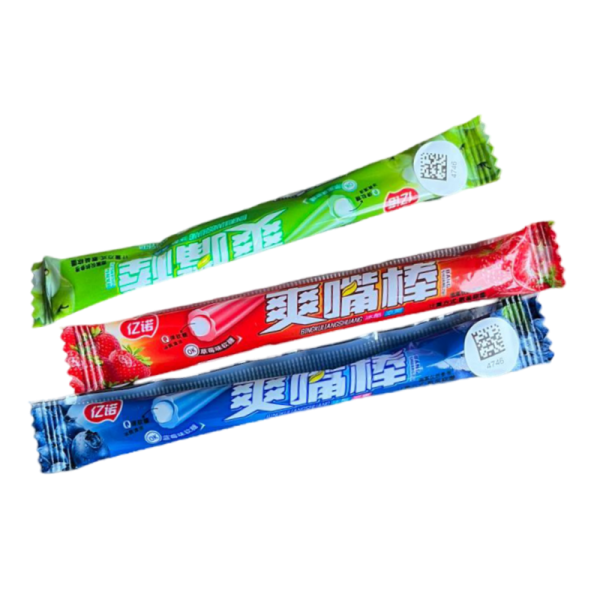 Zhevatelnye konfety Yinuo fruktovye trubochki assorti vkusov 4g