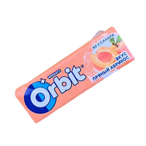 Zhevatelnaya rezinka Orbit pryanyy abrikos bez sakhara 14g