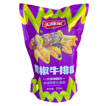 Чипсы Tianweijia со вкусом стейка и черного перца 270г