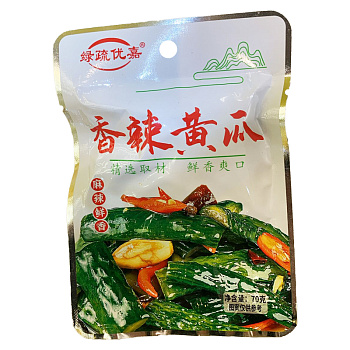 Маринованные огурцы Lushu Youjia с перцем 70г