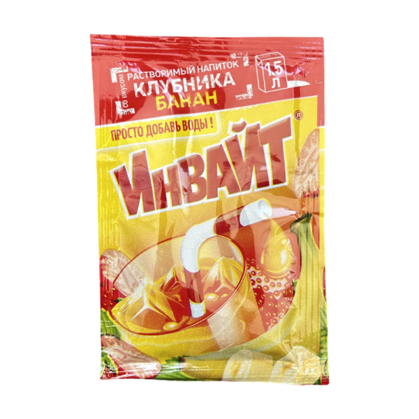 Napitok rastvorimyy Invayt klubnika-banan 12g