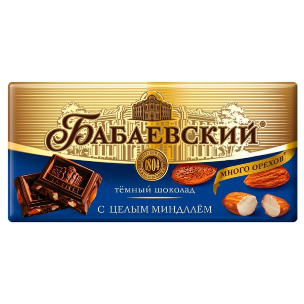 Shokolad Babaevskiy Gorkiy s mindalem 90g