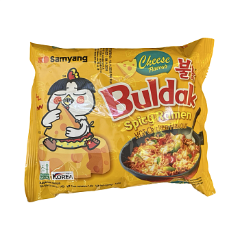 Лапша быстрого приготовления Buldak острая со вкусом сыра м/у 140г