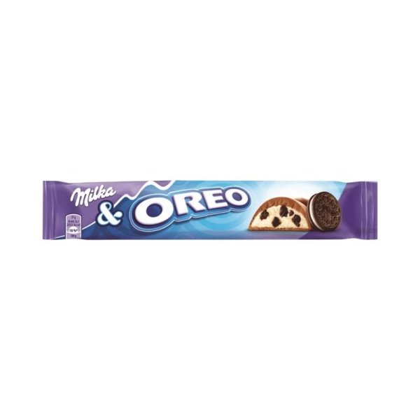 Batonchik Milka shokoladnyy s vanilnoy nachinkoy i kusochkami pechenya Oreo 37g