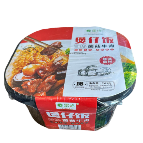 Ris LeiQia samorazogrevayushchiysya s govyadinoy i gribami 245g