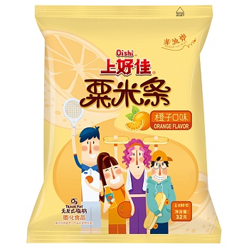 Кукурузные палочки Oishi Noodles с апельсиновым вкусом 32г