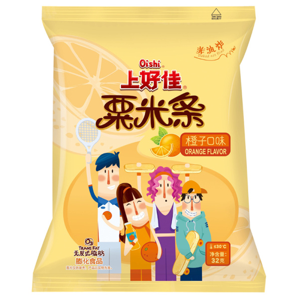 Kukuruznye palochki Oishi Noodles s apelsinovym vkusom 32g