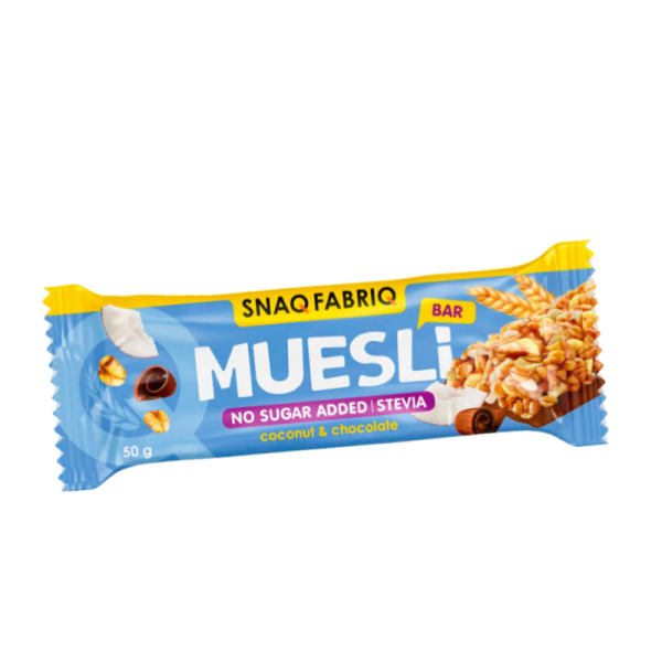 Batonchik myusli Snaq Fabriq Kokos s molochnym shokoladom 50g