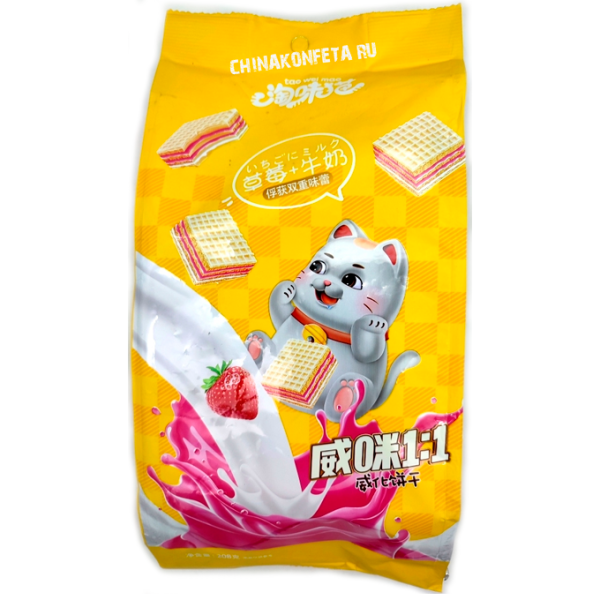 Vafli Tao wei mao s molochno klubnichnoy nachinkoy