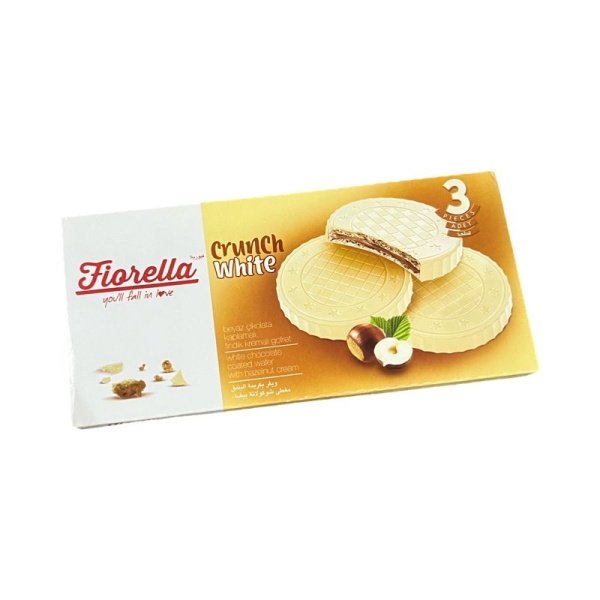 Vafli Fiorella v belom shokolade s orekhovym kremom 60g