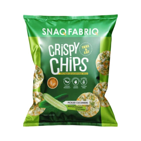 Chipsy Snaq Fabriq tselnozernovye malosolnye ogurchiki 50g