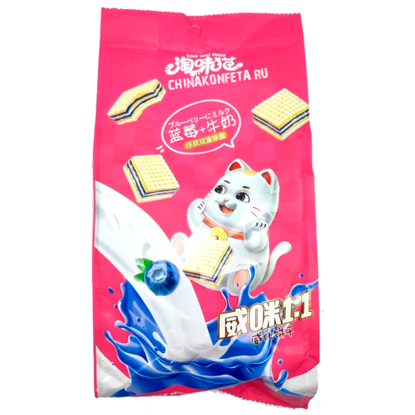 Vafli Tao wei mao s molochno chernichnoy nachinkoy